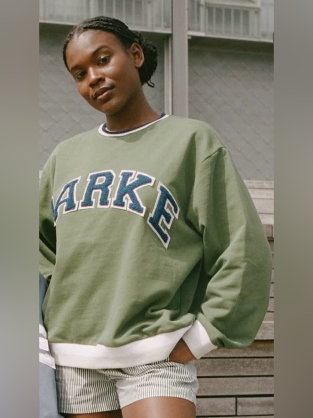 Parke Back to School Matcha Varsity Sweatshirt